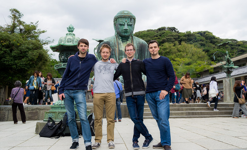 Adam, Filip, me and Youri in front of the big Buddha.