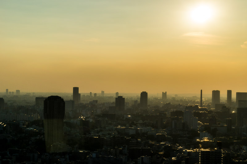 Nice almost-sunset over Tokyo.